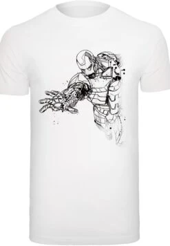 F4NT4STIC Marvel Avengers Iron Man Mono Line - T-Shirt Print - White -Olivia 0166befa2ad441a7b08fa2678fda5f69