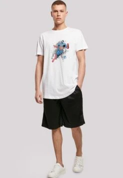 F4NT4STIC Marvel Avengers Captain America Splash - T-Shirt Print - White -Olivia 01c168ac2c13415393f8d29d755395a9