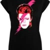 F4NT4STIC David Bowie Aladdin Sane Lightning Bolt - T-Shirt Print - Schwarz