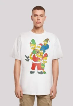 F4NT4STIC The Simpsons Weihnachten Family - T-Shirt Print - White