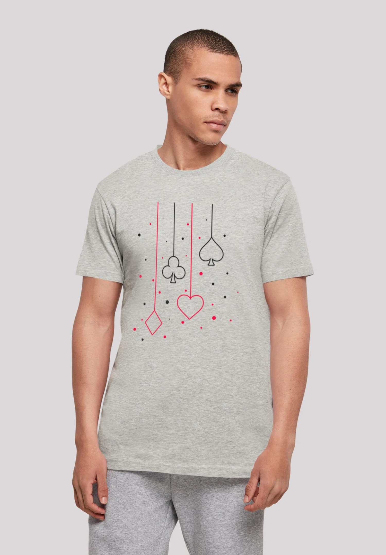 F4NT4STIC Herz Karo Kreuz Pik - T-Shirt Print - Heather Grey 3 F4NT4STIC Herz Karo Kreuz Pik - T-Shirt Print - Heather Grey