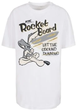 F4NT4STIC Looney Tunes Trickfilm Serie Cartoon Wile E Coyote Rocket Board - T-Shirt Print - White -Olivia 0821ae598d9e476283e8f747fd7c1f1b