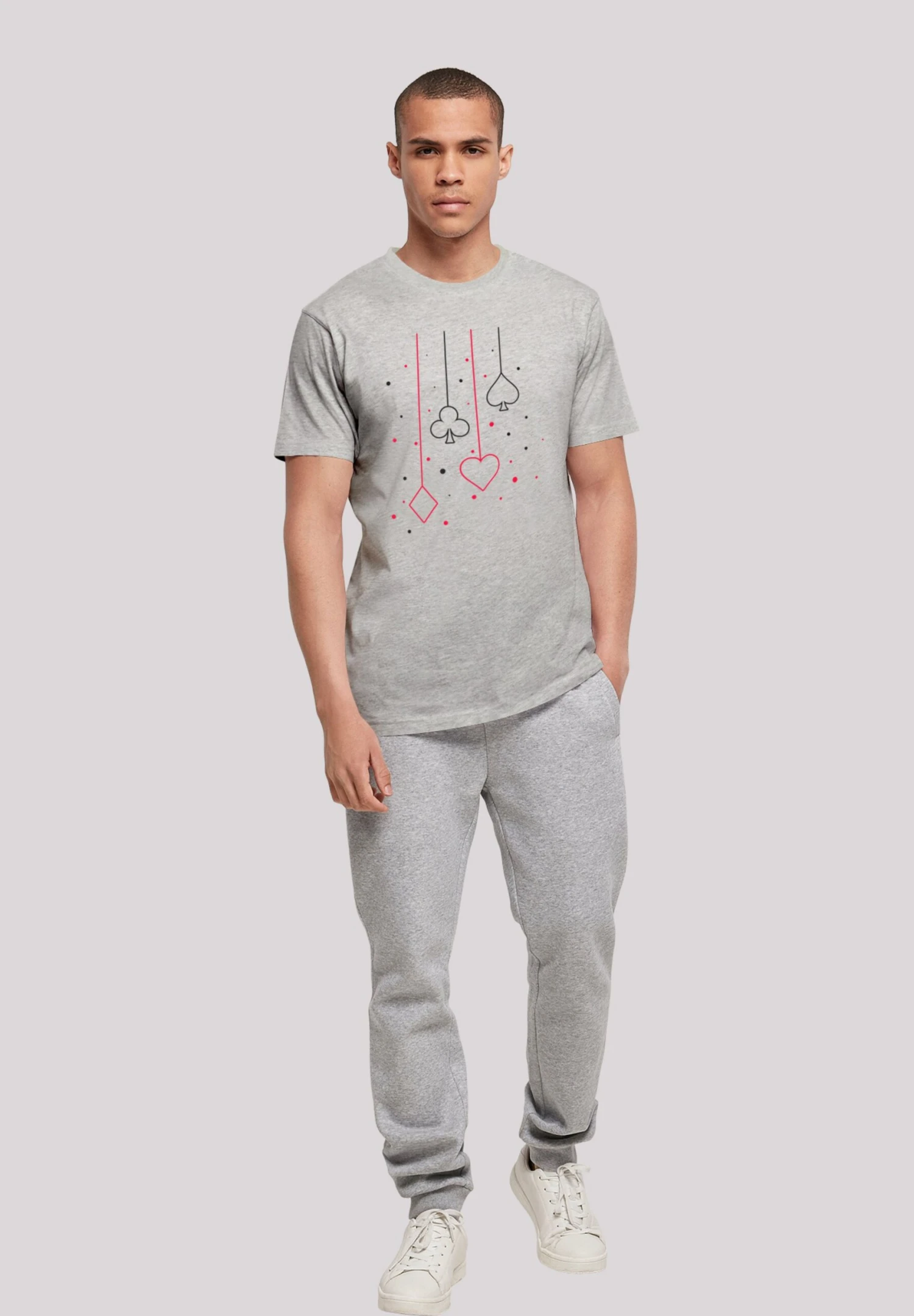 F4NT4STIC Herz Karo Kreuz Pik - T-Shirt Print - Heather Grey 4 F4NT4STIC Herz Karo Kreuz Pik - T-Shirt Print - Heather Grey - Afbeelding 2