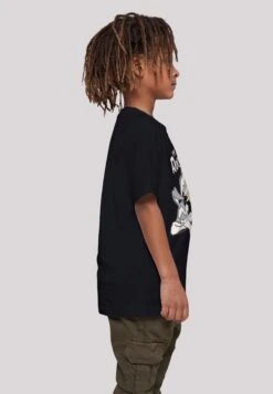 F4NT4STIC Looney Tunes Wile E Coyote Rocket Board Cartoon - T-Shirt Print - Black -Olivia 15168ac2fd1c452cae52d3bedfe373f9