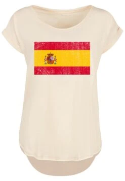 F4NT4STIC Spanien Flagge Distressed - T-Shirt Print - Whitesand -Olivia 15e6a9df5027452daedf93d1ee51b365