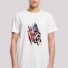 F4NT4STIC Marvel Avengers Captain America Streaks - T-Shirt Print - White -Olivia 16264717751c446ca86165cf5467b080