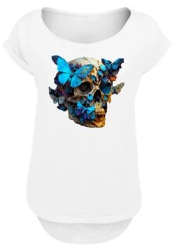 F4NT4STIC Skull - T-Shirt Print - Weiß -Olivia 166f4d56f6a04cd18ce872fc10d735d5