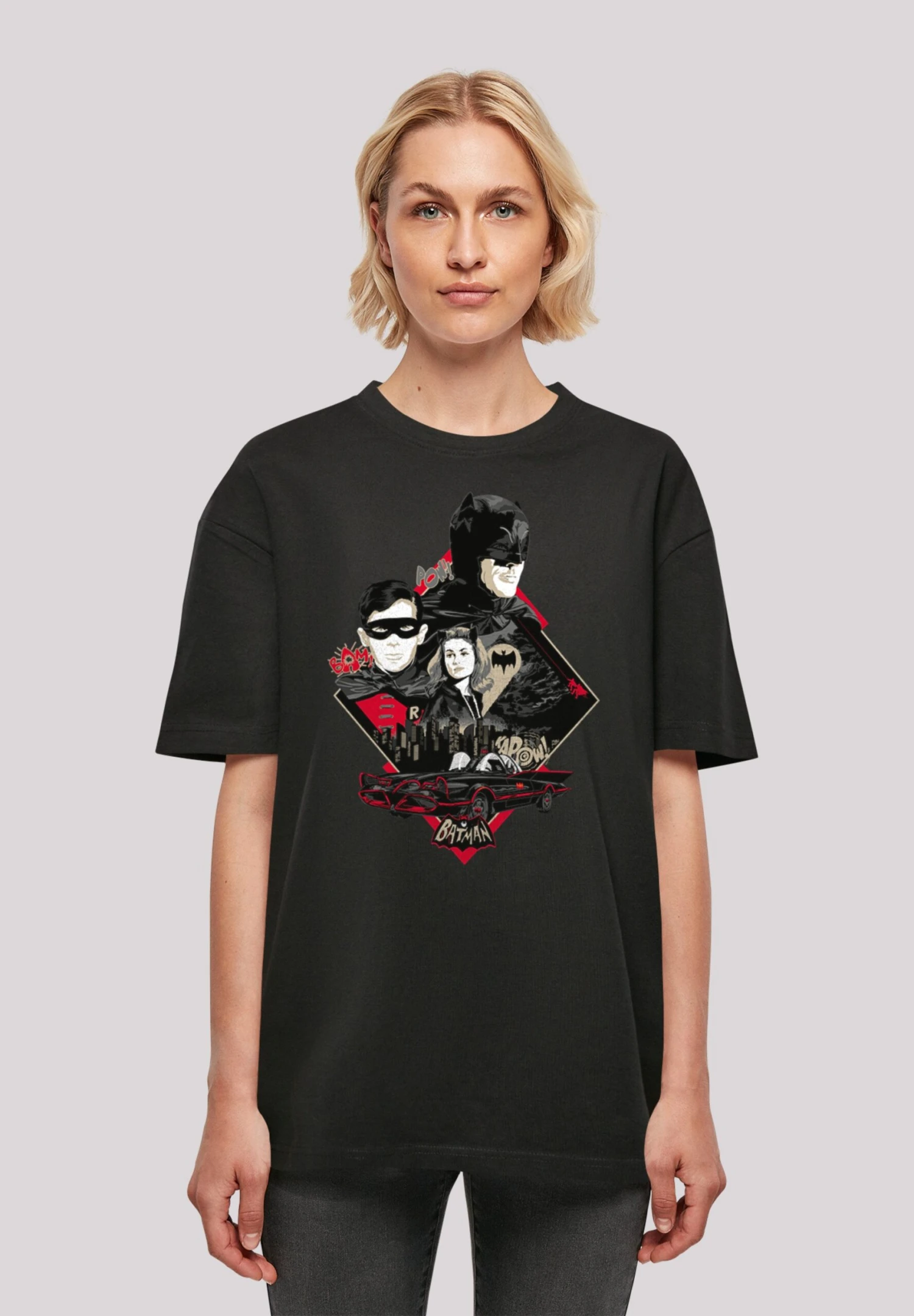 F4NT4STIC Batman Tv Series Character Skyline - T-Shirt Print - Black 3 F4NT4STIC Batman Tv Series Character Skyline - T-Shirt Print - Black