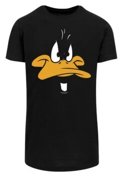 F4NT4STIC Long Cut Looney Tunes Daffy Duck Big Face - T-Shirt Print - Black -Olivia 1983854dafa840c2bfeb8e1ddff17201