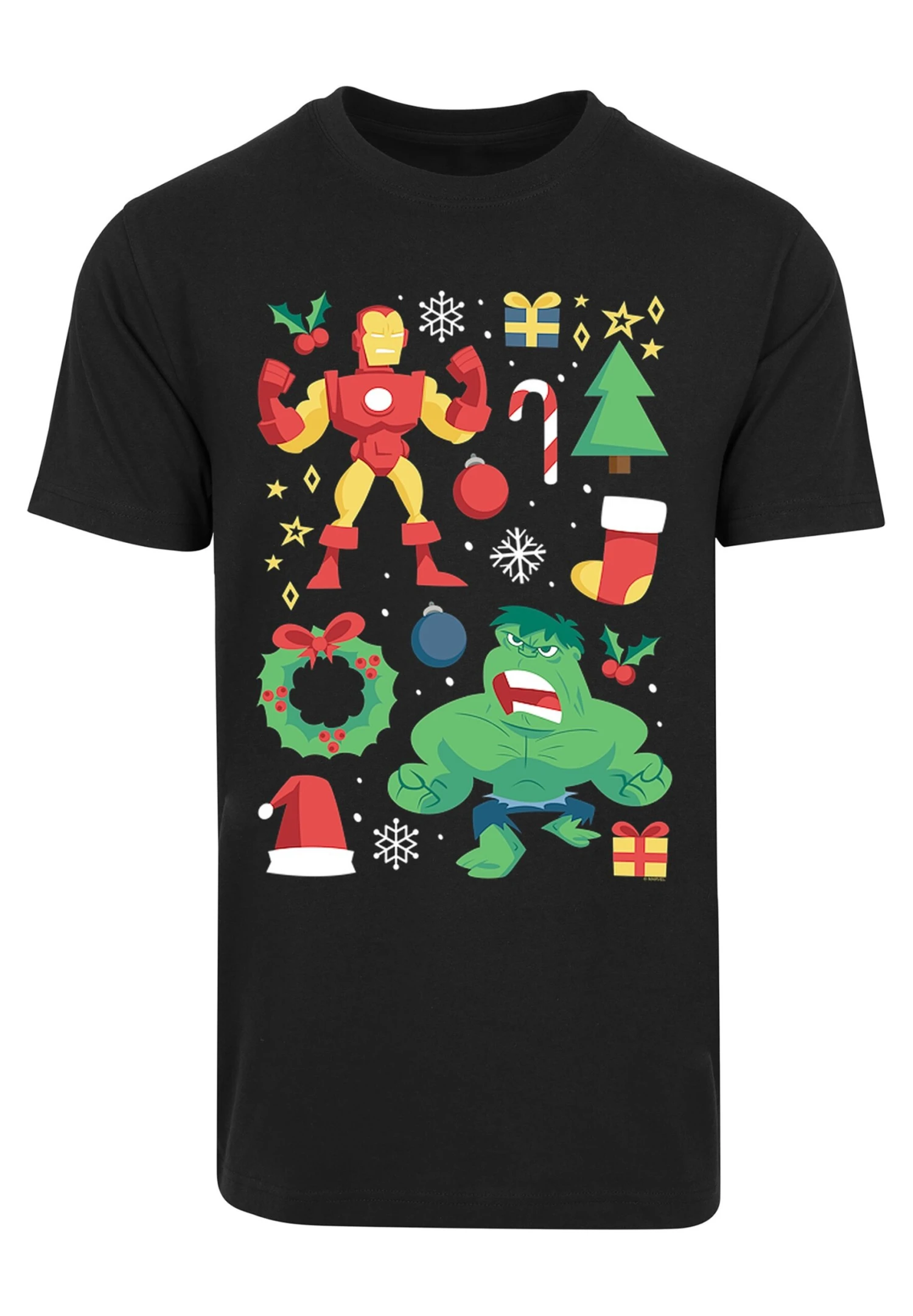 F4NT4STIC Marvel Universe Iron Man And Hulk WeihnachtenPremium Superhel - T-Shirt Print - Black 4 F4NT4STIC Marvel Universe Iron Man And Hulk WeihnachtenPremium Superhel - T-Shirt Print - Black - Afbeelding 2