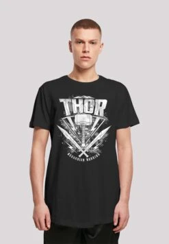 F4NT4STIC Marvel Thor Ragnarok Thor Hammer LogoPremium Superhelden Iron - T-Shirt Print - Black