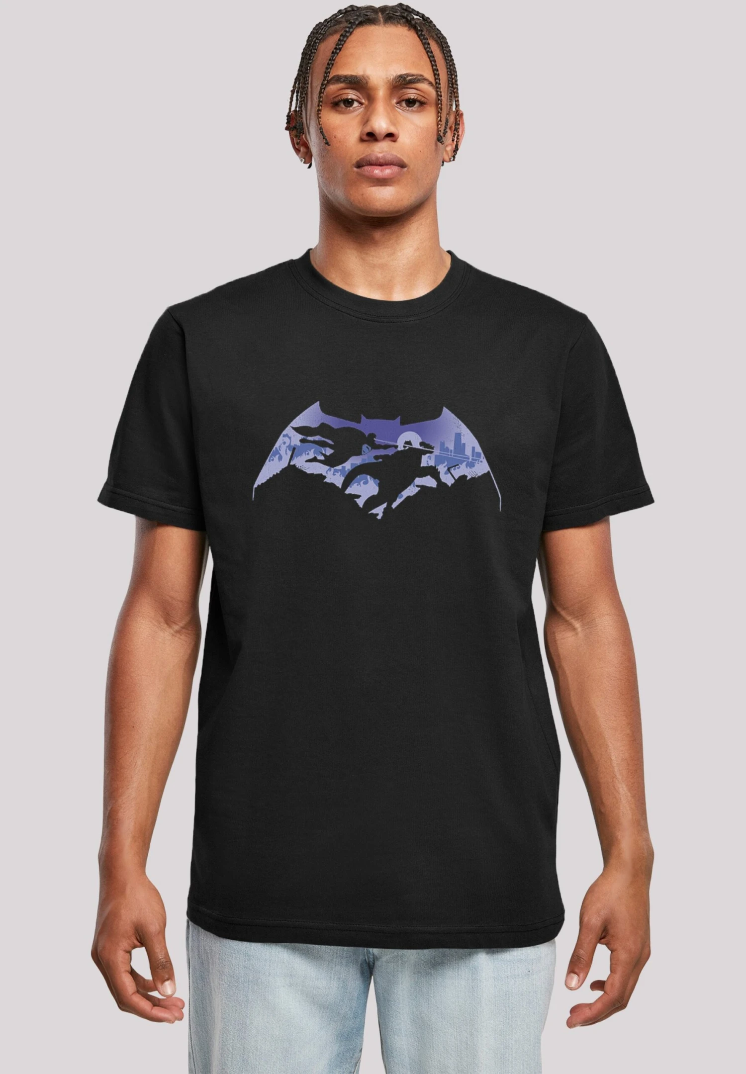 F4NT4STIC Dc Comics Batman V Superman Battle - T-Shirt Print - Black 3 F4NT4STIC Dc Comics Batman V Superman Battle - T-Shirt Print - Black
