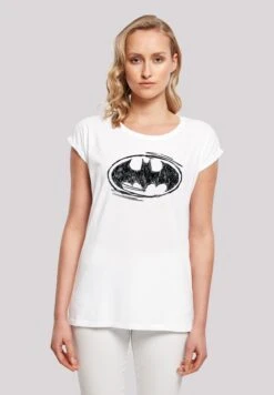 F4NT4STIC Dc Comics Batman Sketch - T-Shirt Print - White