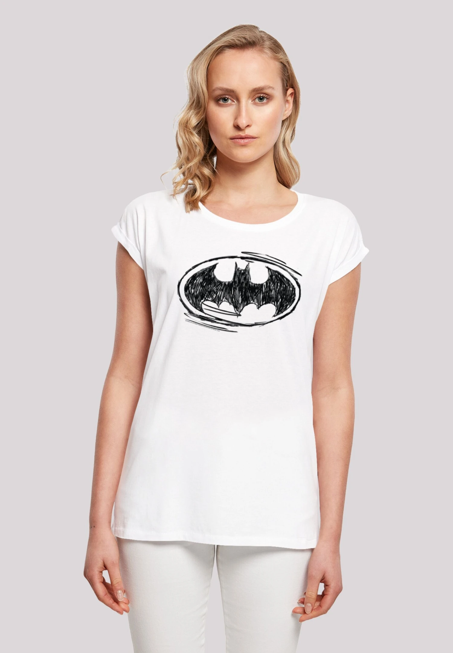F4NT4STIC Dc Comics Batman Sketch - T-Shirt Print - White 3 F4NT4STIC Dc Comics Batman Sketch - T-Shirt Print - White