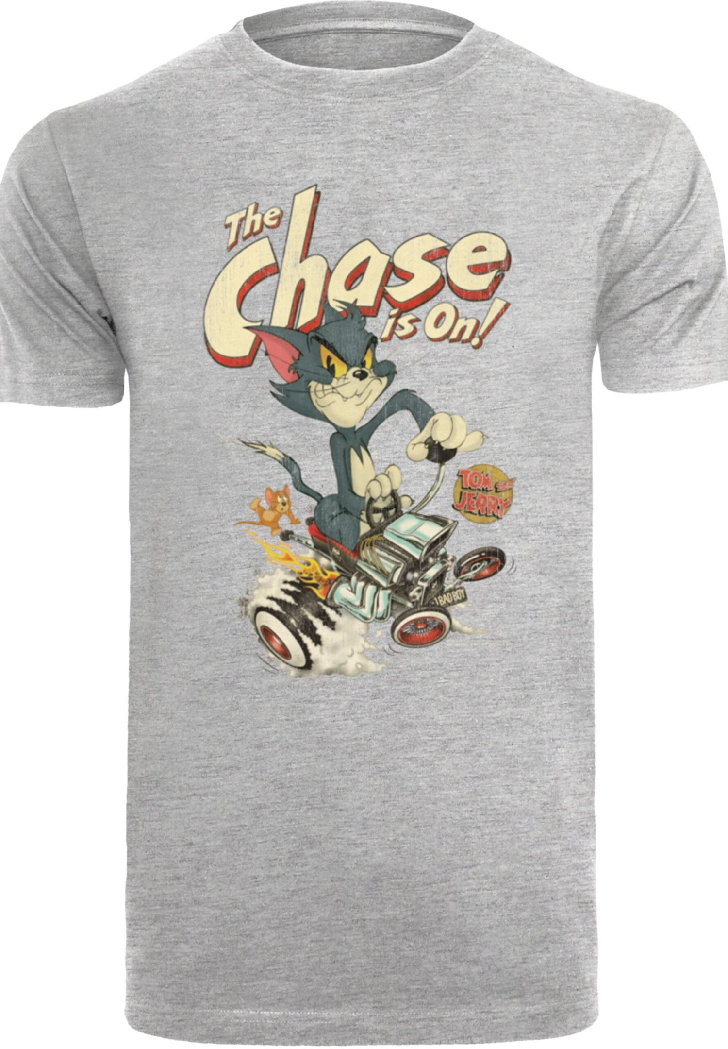 F4NT4STIC Tom Und Jerry The Chase Is On - T-Shirt Print - Heather Grey 8 F4NT4STIC Tom Und Jerry The Chase Is On - T-Shirt Print - Heather Grey - Afbeelding 6