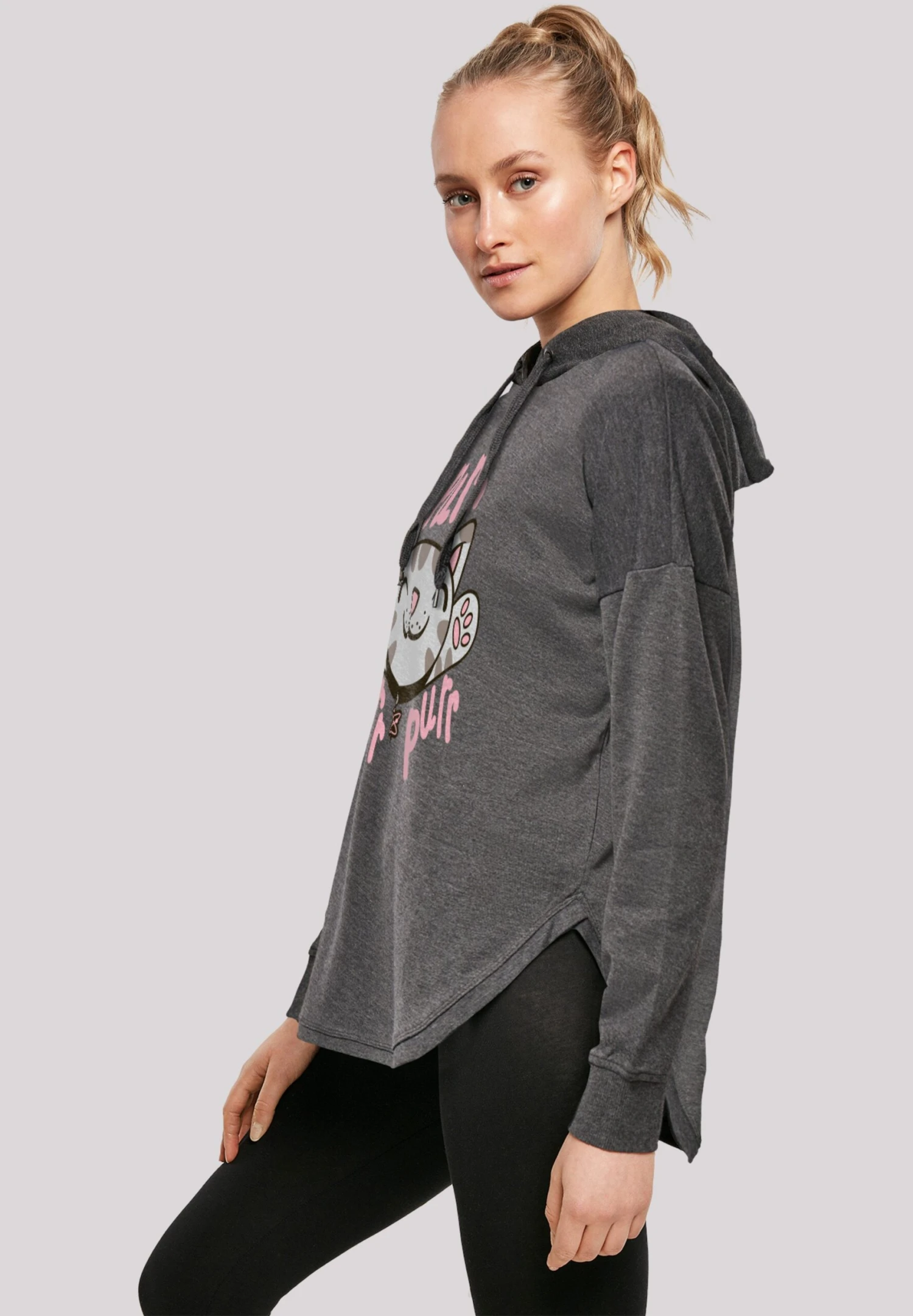 F4NT4STIC Kitty Katze Purr - Hoodie - Charcoal 7 F4NT4STIC Kitty Katze Purr - Hoodie - Charcoal - Afbeelding 5