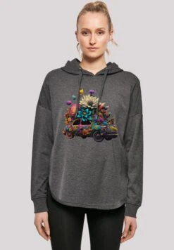 F4NT4STIC Blumen Auto Oversize Hoodie - Hoodie - Charcoal