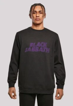 F4NT4STIC Sabbath HeavyBand Wavy Logo Distressed- Sweater - Black
