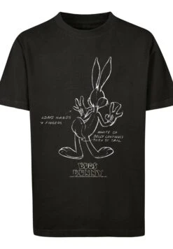 F4NT4STIC Looney Tunes Bugs Bunny White Belly - T-Shirt Print - Black -Olivia 217b33d24cd341ae99e05ce5bff1e9ca