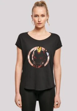 F4NT4STIC Marvel Iron Man Montage Symbol - T-Shirt Print - Black