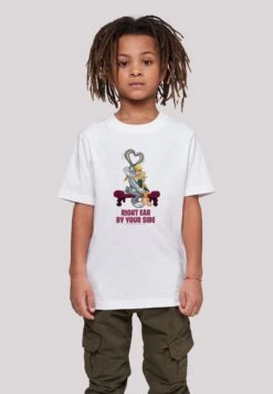 F4NT4STIC Looney Tunes Bugs And Lola Valentine'S Cuddle - T-Shirt Print - White -Olivia 2572eab237814fbfbf7f714cea4af050