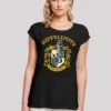F4NT4STIC Harry Potter Hufflepuff Crest - T-Shirt Print - Black -Olivia 2666f39044454f1ebec7f03e35d2f5ff