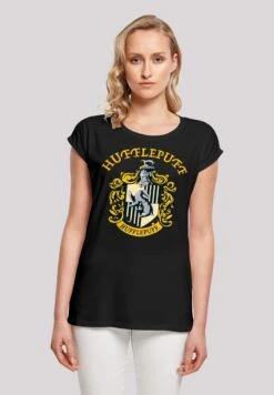 F4NT4STIC Harry Potter Hufflepuff Crest - T-Shirt Print - Black