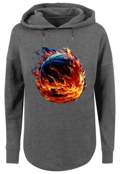 F4NT4STIC Basketball On Fire Sport- Hoodie - Charcoal -Olivia 2944b458e2f14f6f8200690d864ec949