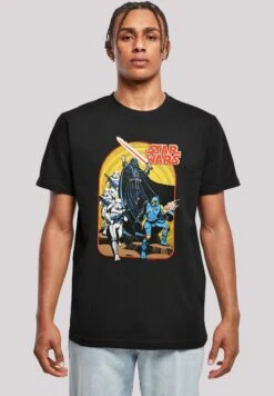 F4NT4STIC Star Wars Vintage Comic Scene - T-Shirt Print - Black