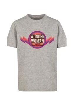 F4NT4STIC Dc Comics Woman Rainbow Logo - T-Shirt Print - Heather Grey -Olivia 2a24bf51a9f9497cbf1c7a9b9ccfd6d8