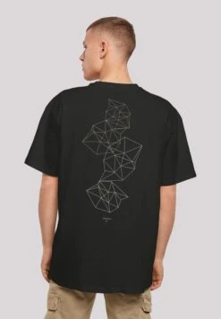 F4NT4STIC Geometric Abstract - T-Shirt Print - Schwarz