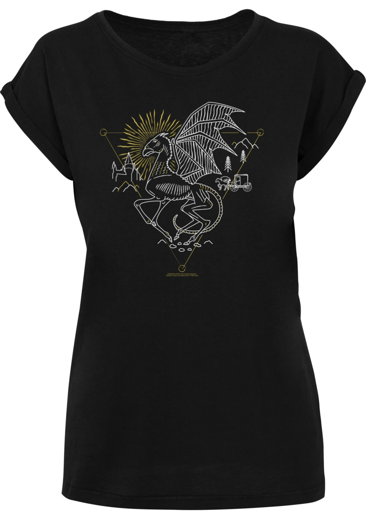 F4NT4STIC Harry Potter Thestral Line Art - T-Shirt Print - Black 8 F4NT4STIC Harry Potter Thestral Line Art - T-Shirt Print - Black - Afbeelding 6