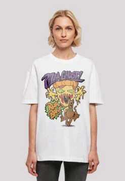 F4NT4STIC Scooby Doo Cartoon Trickfilm Serie Pizza Ghost - T-Shirt Print - White