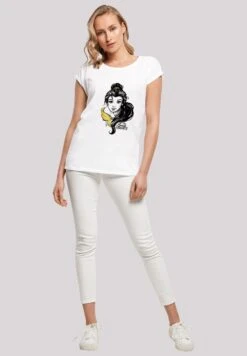 F4NT4STIC Extended Shoulder Disney Die Schöne Und Das Biest Belle- T-Shirt Print - White -Olivia 370e844f25e945d5847a50cd5461d4bc