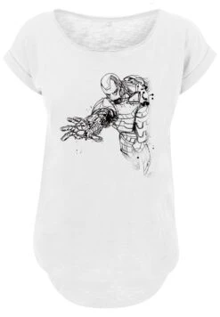 F4NT4STIC Marvel Avengers Iron Man Mono Line Superheroes - T-Shirt Print - White -Olivia 378a5756fff546e9a4d80d4a1cd5b0e5