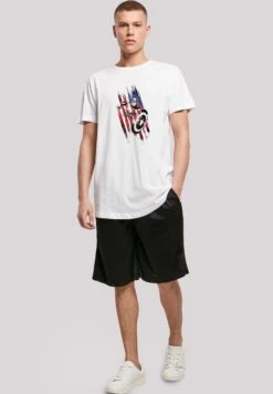 F4NT4STIC Marvel Avengers Captain America Streaks - T-Shirt Print - White -Olivia 38c47cdc0c1943de836b17facbcb19d3