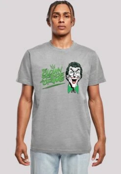 F4NT4STIC Dc Comis Superhelden Batman Joker The Clown Prince Of Crime - T-Shirt Print - Heather Grey
