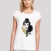 F4NT4STIC Extended Shoulder Disney Die Schöne Und Das Biest Belle- T-Shirt Print - White