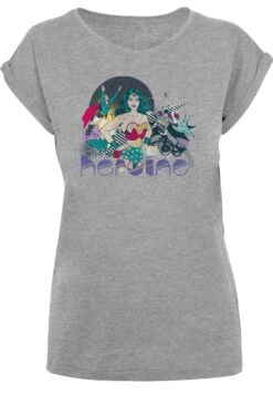 F4NT4STIC Dc Comics Justice League Heroine - T-Shirt Print - Heather Grey -Olivia 3db03d49282d4979b6faf0e86ffe0a0e