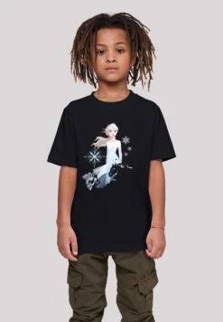 F4NT4STIC Disney Frozen 2 Elsa Nokk Wassergeist Pferd Silhouette - T-Shirt Print - Black