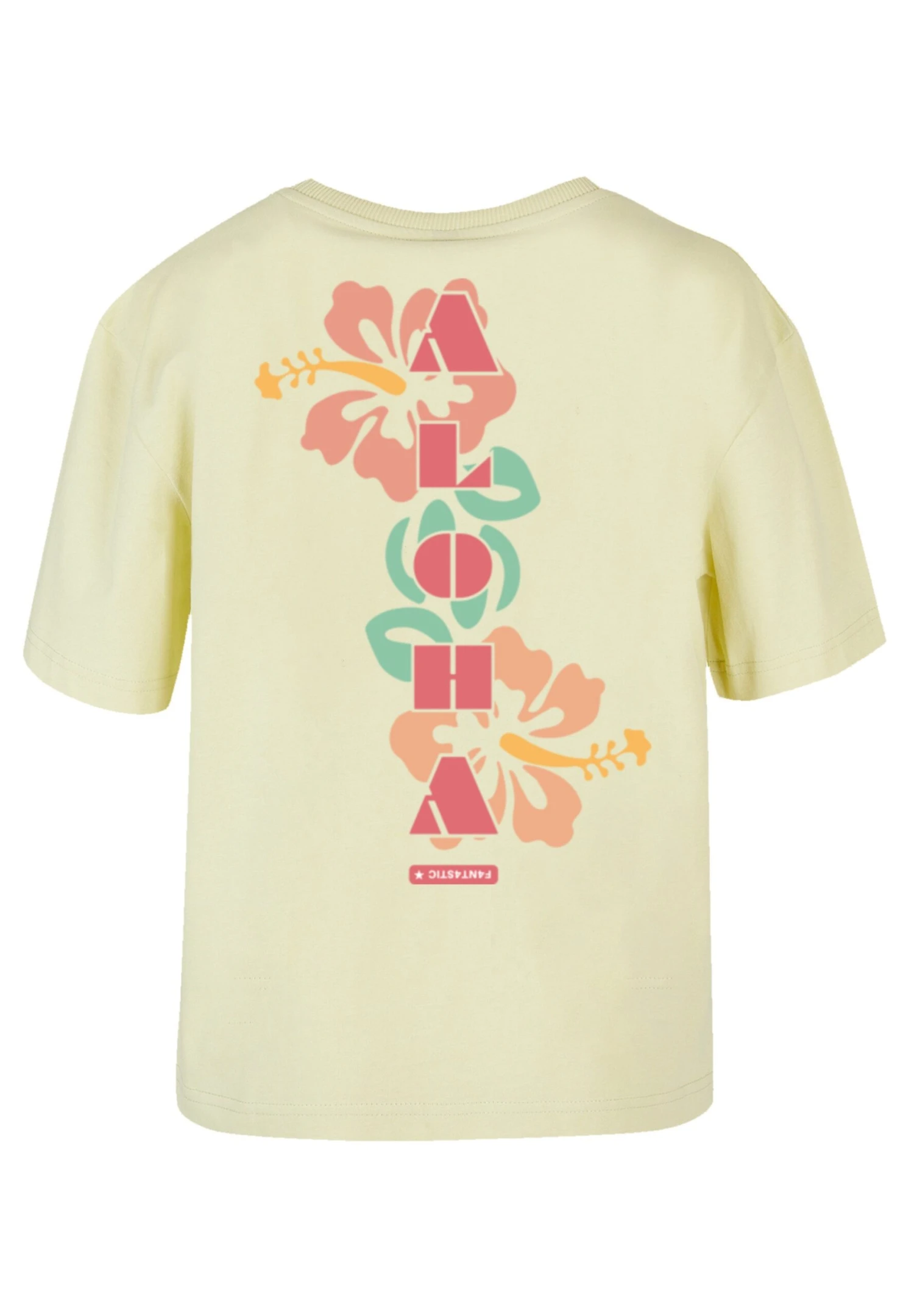 F4NT4STIC Plus Size Aloha - T-Shirt Print - Softyellow 4 F4NT4STIC Plus Size Aloha - T-Shirt Print - Softyellow - Afbeelding 2