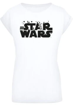 F4NT4STIC Extended Shoulder Star Wars Minimalist Logo - T-Shirt Print - White -Olivia 42ca7e017397439db981e4b54754b27d
