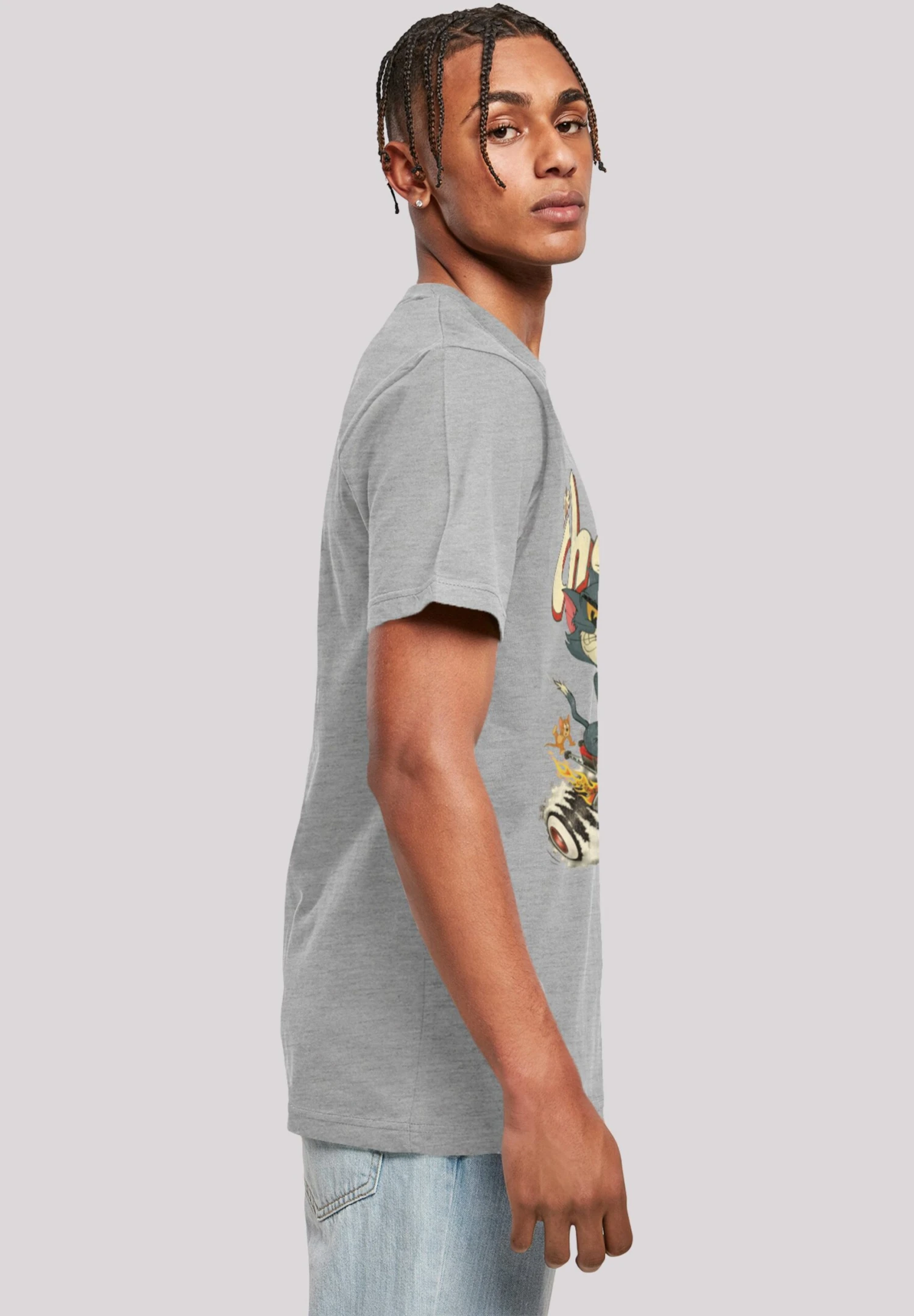 F4NT4STIC Tom Und Jerry The Chase Is On - T-Shirt Print - Heather Grey 6 F4NT4STIC Tom Und Jerry The Chase Is On - T-Shirt Print - Heather Grey - Afbeelding 4
