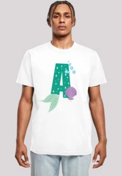 F4NT4STIC Disney Alphabet A Is For Arielle Die Meerjungfrau - T-Shirt Print - White