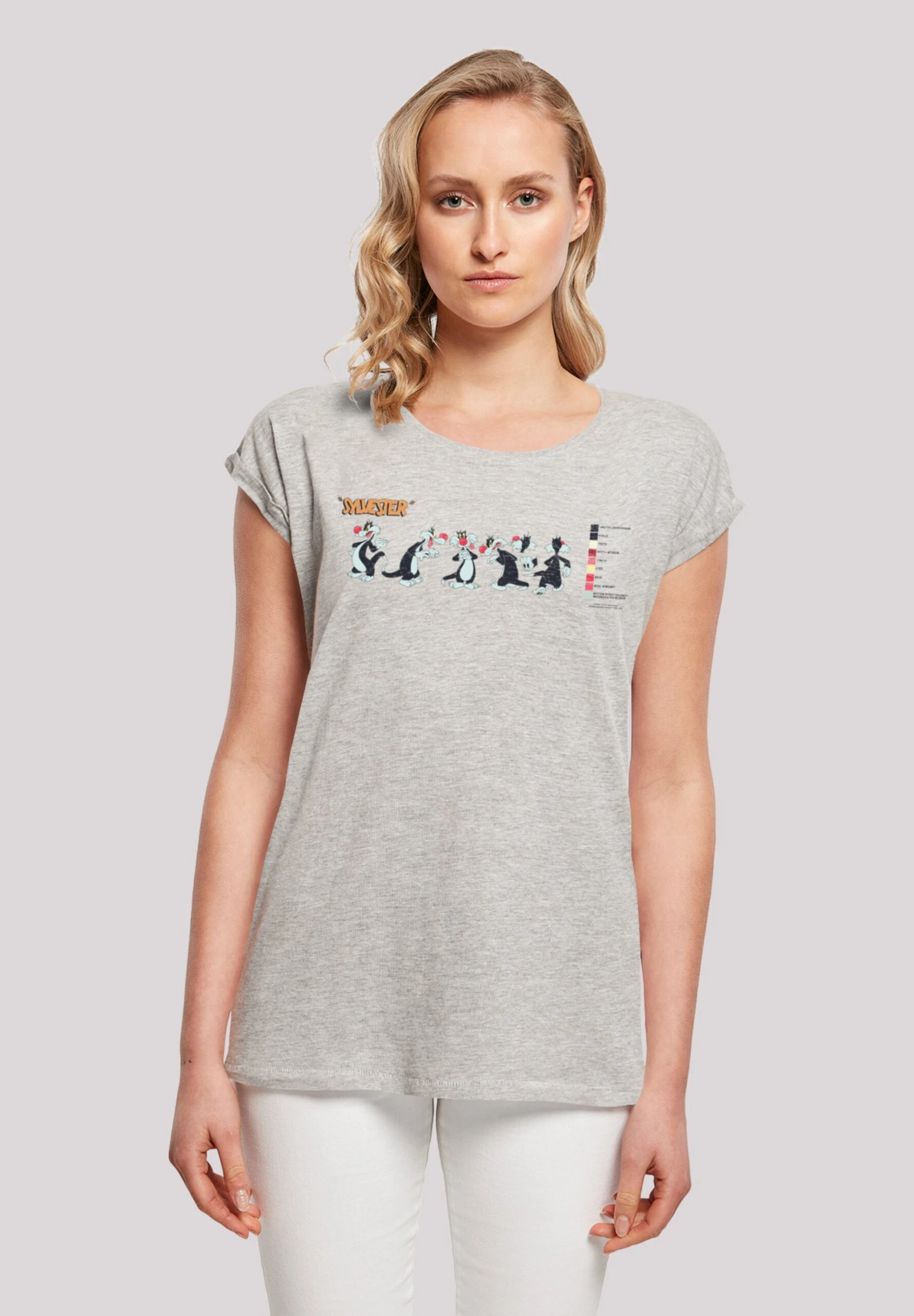 F4NT4STIC Looney Tunes Sylvester Colour Code - T-Shirt Print - Heather Grey 3 F4NT4STIC Looney Tunes Sylvester Colour Code - T-Shirt Print - Heather Grey