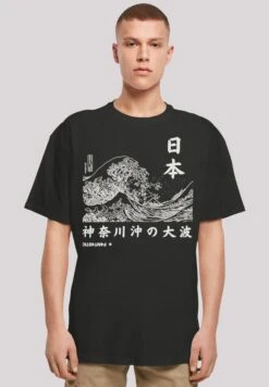 F4NT4STIC Kanagawa Welle Japan - T-Shirt Print - Schwarz