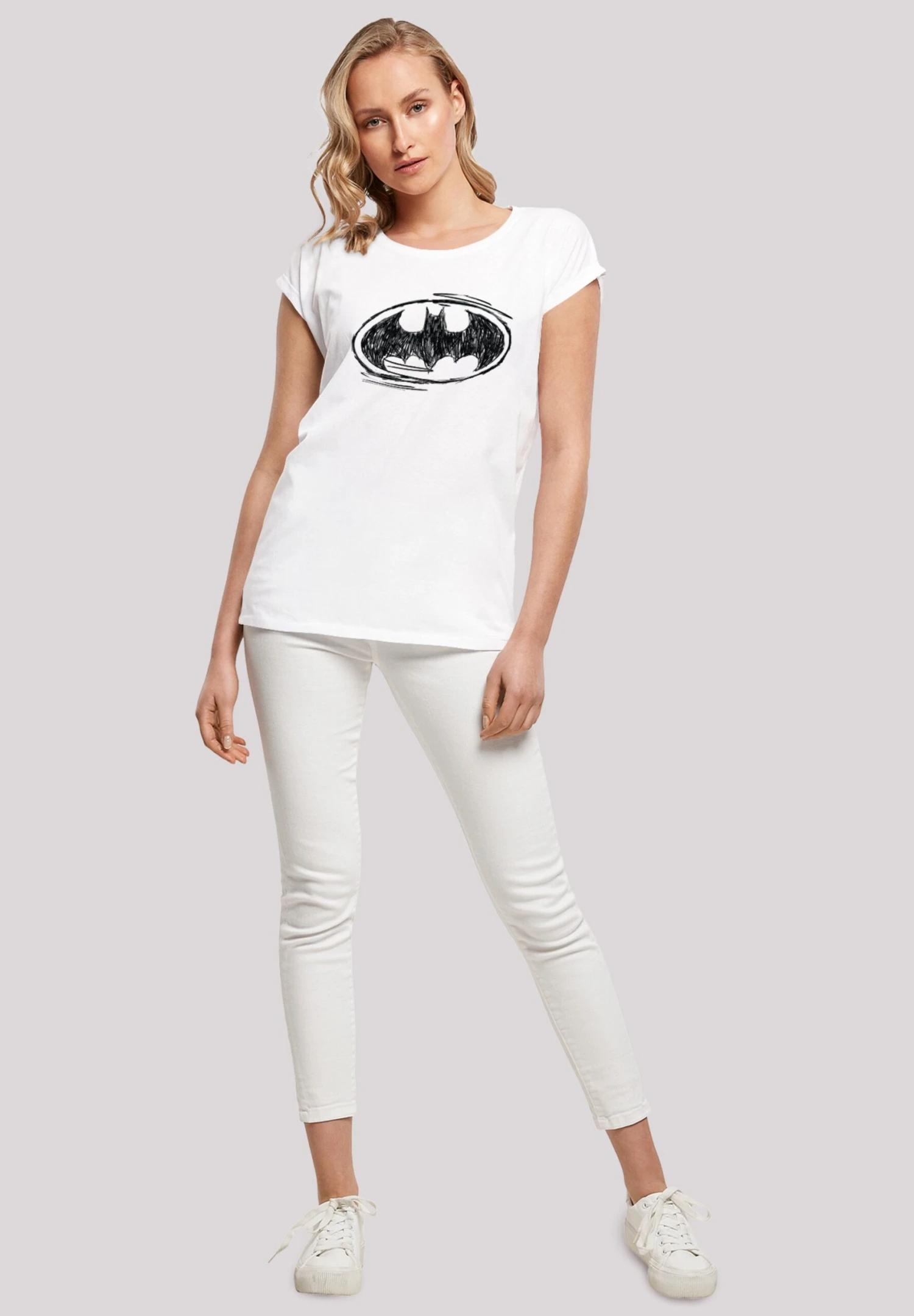 F4NT4STIC Dc Comics Batman Sketch - T-Shirt Print - White 4 F4NT4STIC Dc Comics Batman Sketch - T-Shirt Print - White - Afbeelding 2