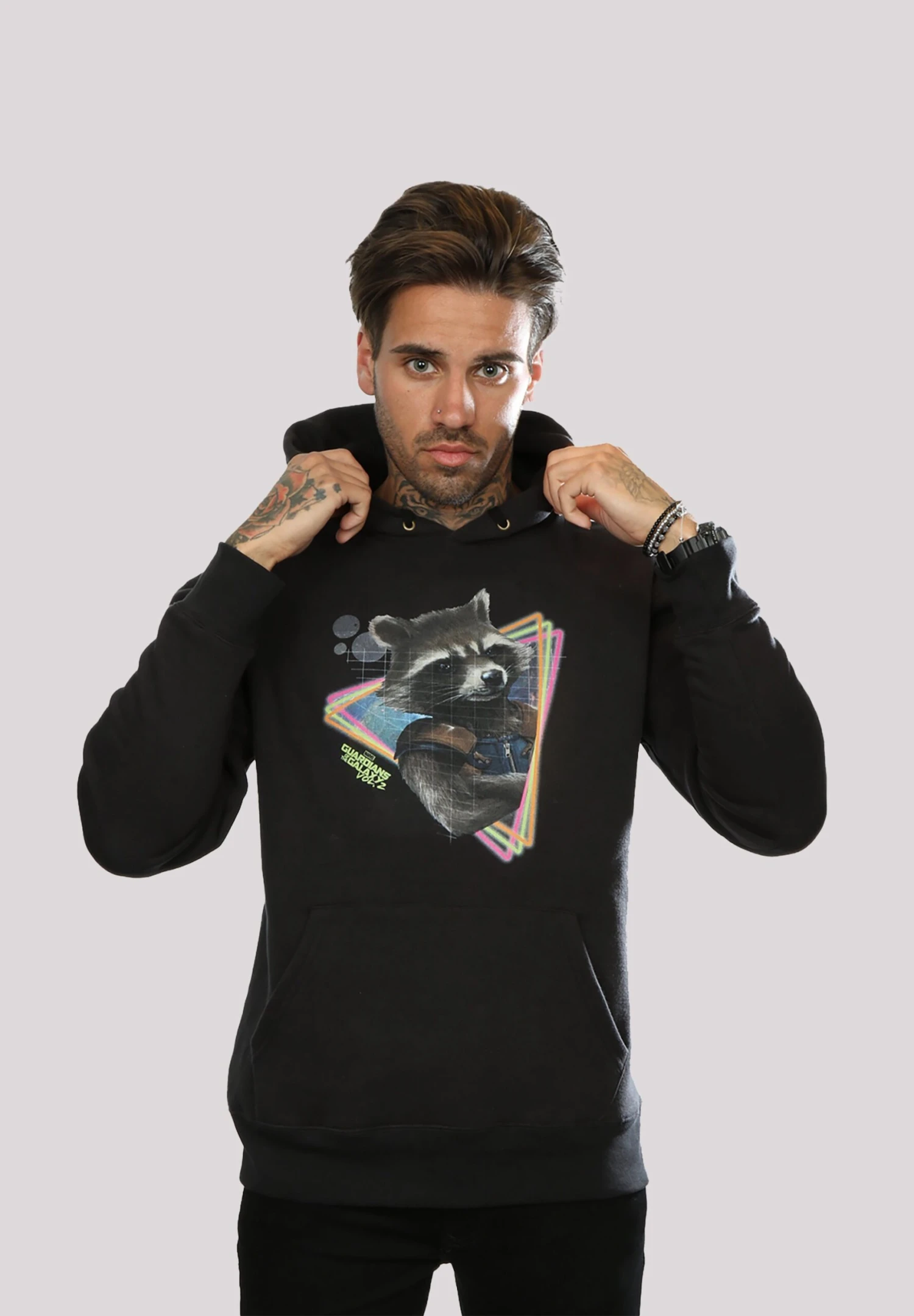 F4NT4STIC Marvel Guardians Of The Galaxy Neon Rocket Premium Superhelden - Hoodie - Black 3 F4NT4STIC Marvel Guardians Of The Galaxy Neon Rocket Premium Superhelden - Hoodie - Black
