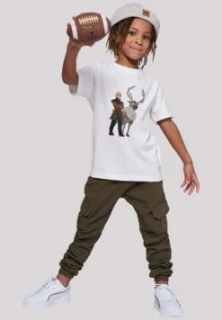 F4NT4STIC Disney Frozen 2 Sven And Kristoff - T-Shirt Print - White