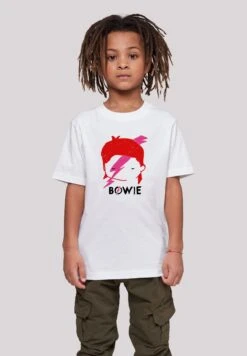 F4NT4STIC David Bowie Lightning Bolt Sketch - T-Shirt Print - White -Olivia 4d2f03010e7b4399a16c0a082377569d